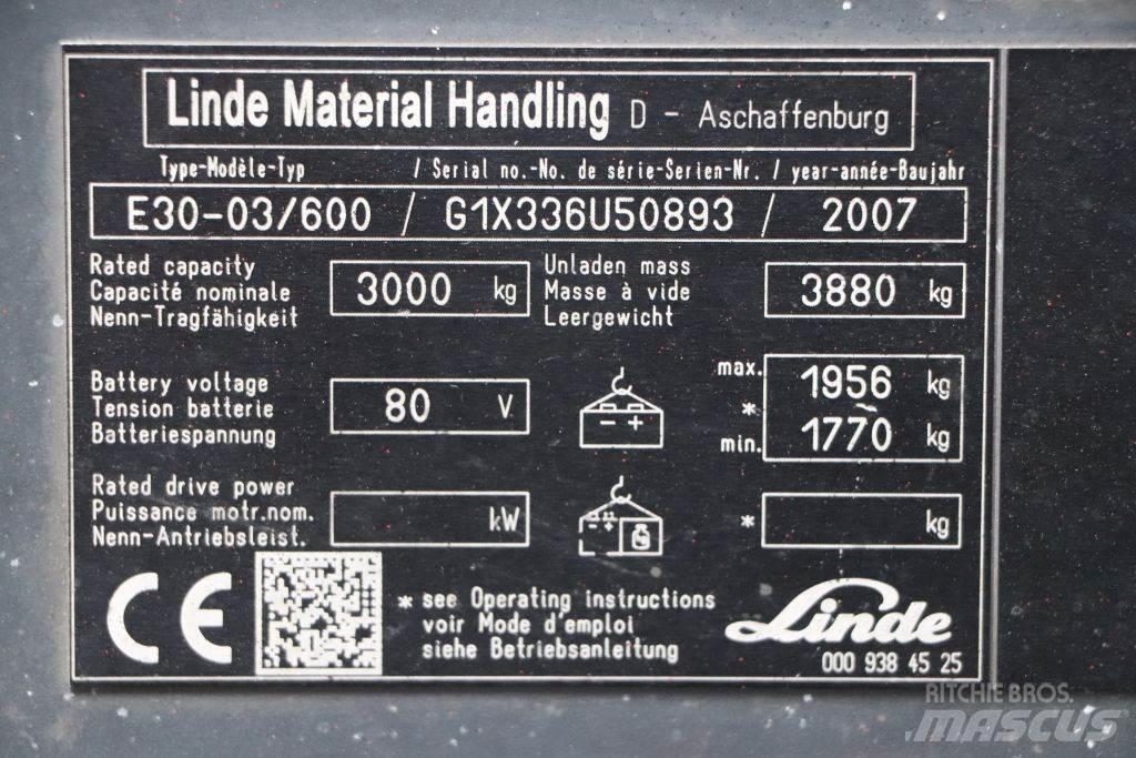Linde E30S-03/600 Elektriniai šakiniai krautuvai
