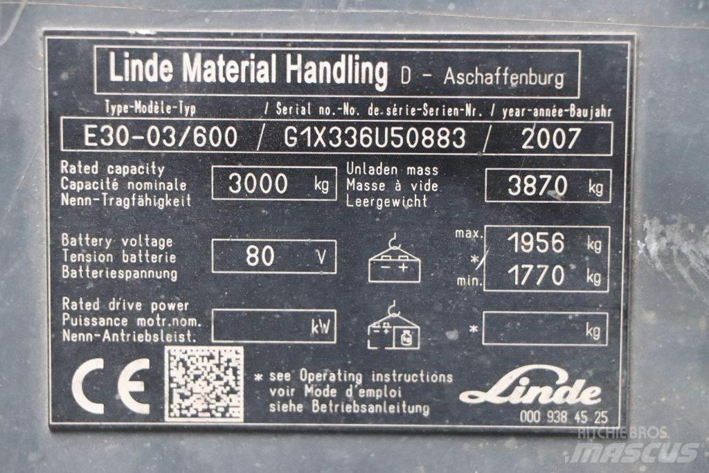 Linde E30S-03/600 Elektriniai šakiniai krautuvai
