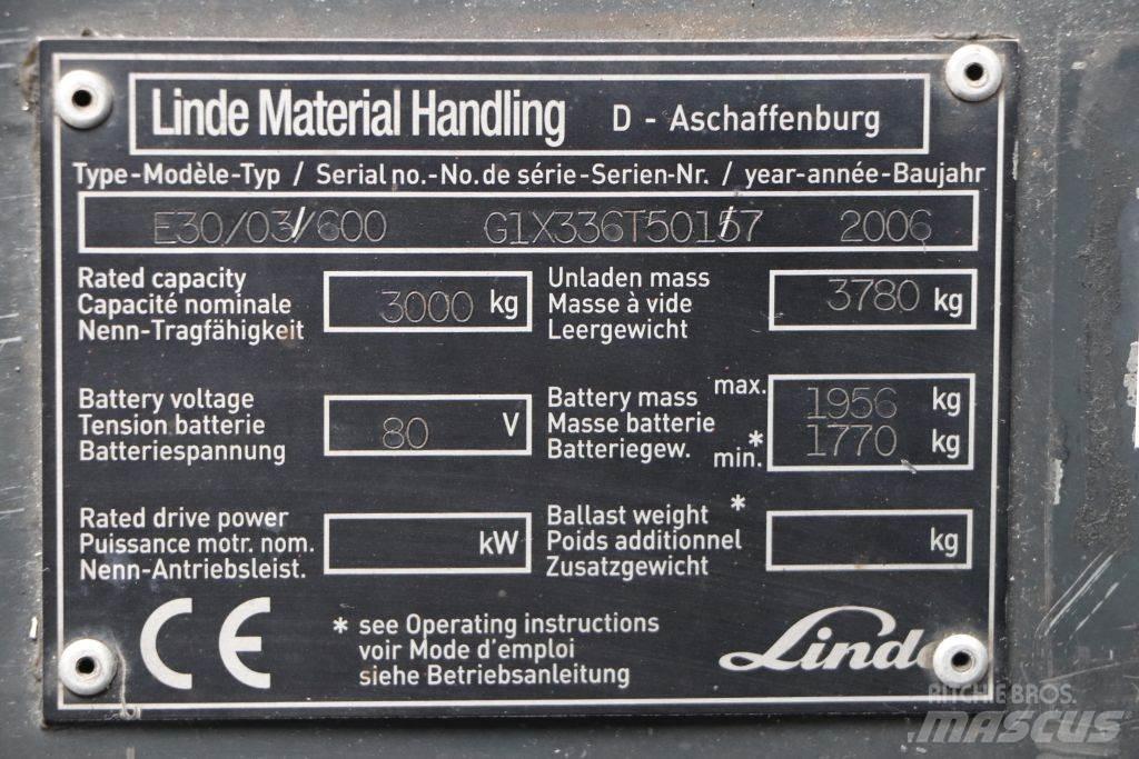Linde E30S-03/600 Elektriniai šakiniai krautuvai