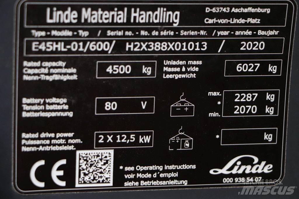 Linde E45HL-01/600 Elektriniai šakiniai krautuvai