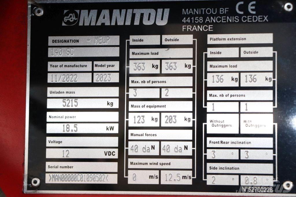 Manitou 140 SC Žirkliniai keltuvai
