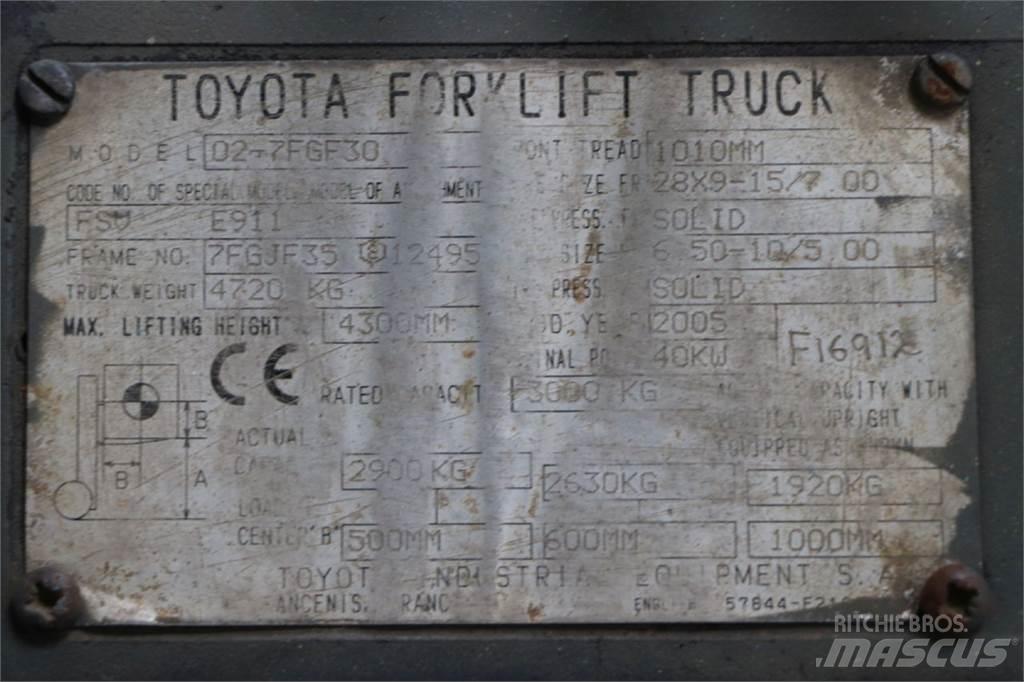 Toyota 02-7FGF30 LPG (dujiniai) krautuvai