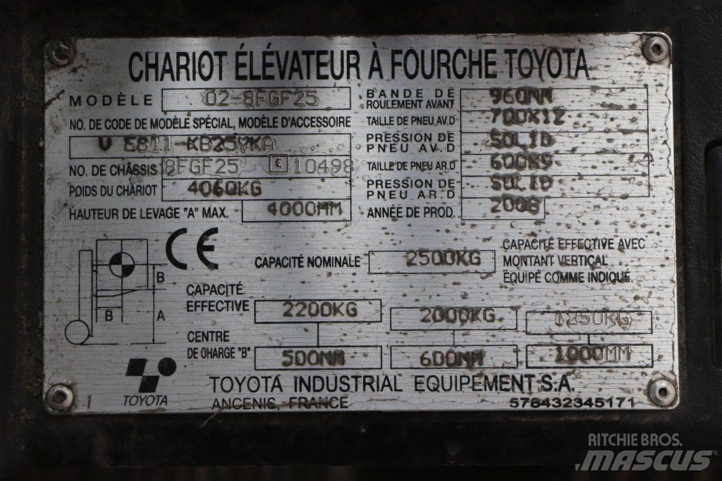 Toyota 02-8FGF25 LPG (dujiniai) krautuvai