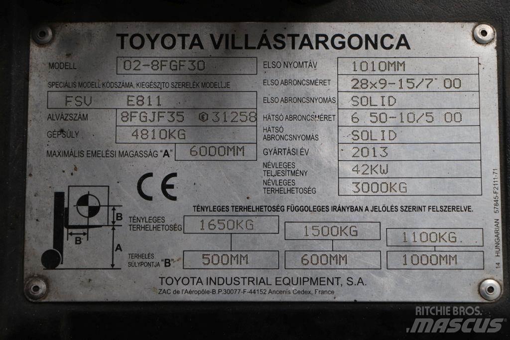 Toyota 02-8FGF30 LPG (dujiniai) krautuvai