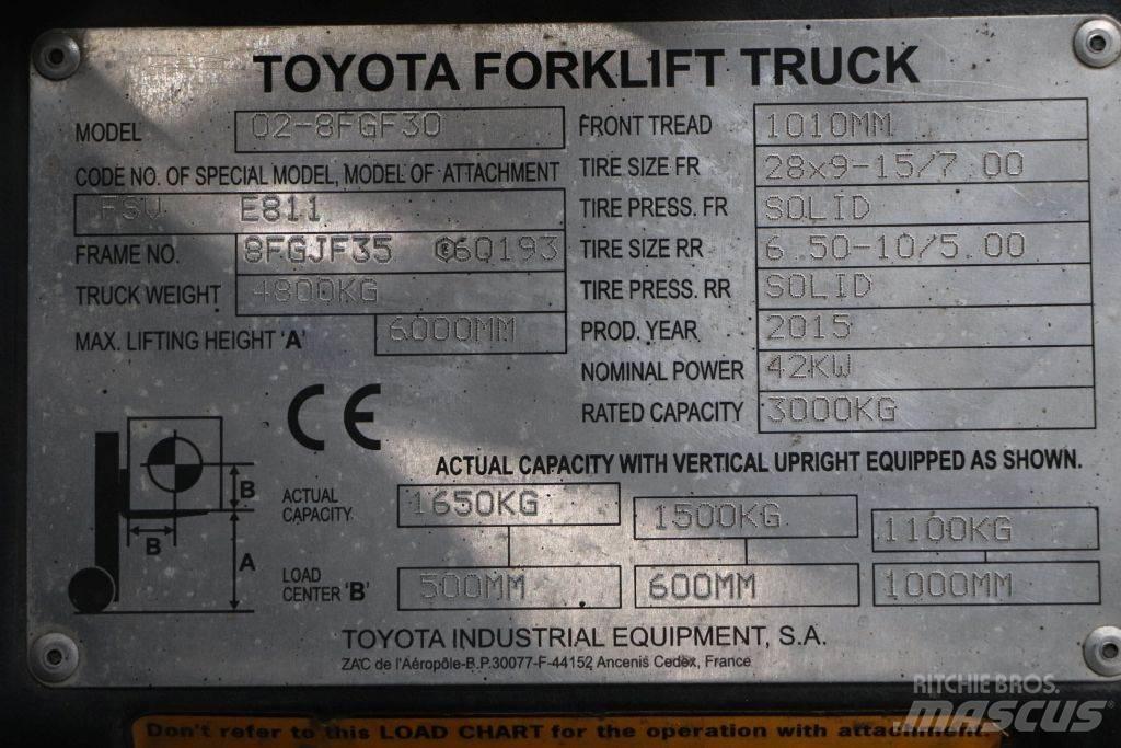 Toyota 02-8FGF30 LPG (dujiniai) krautuvai