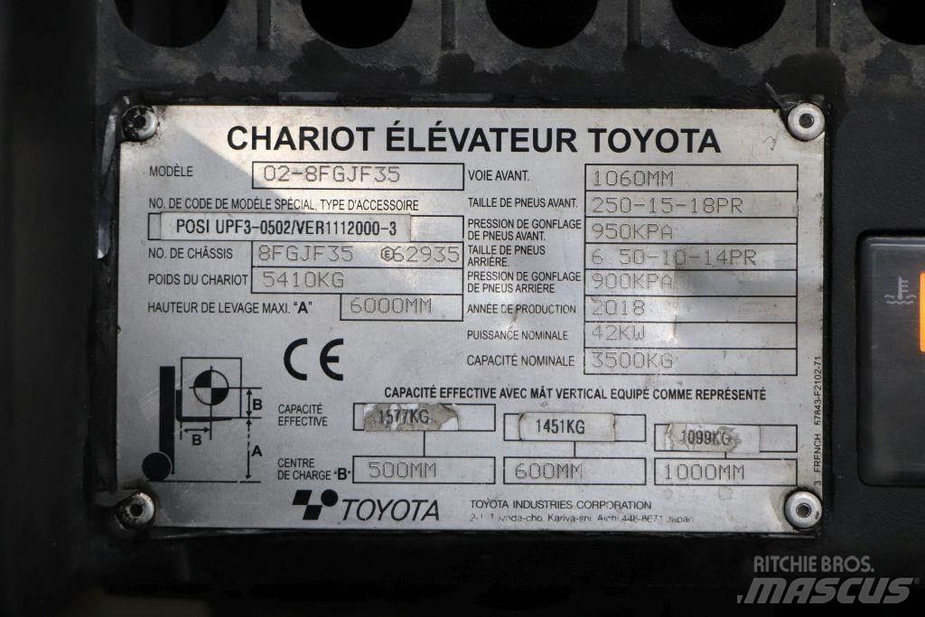 Toyota 02-8FGJF35 LPG (dujiniai) krautuvai