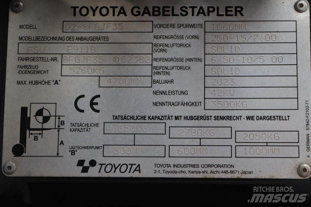Toyota 02-8FGJF35 LPG (dujiniai) krautuvai