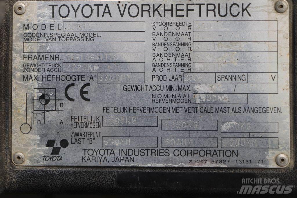 Toyota 7FB15 Elektriniai šakiniai krautuvai