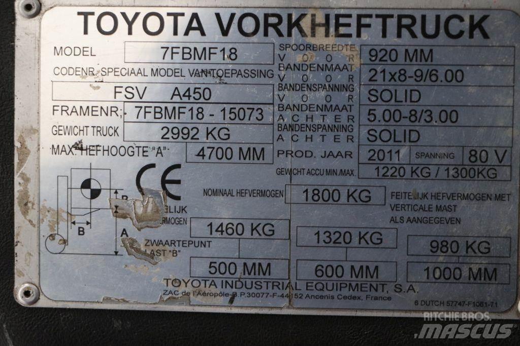 Toyota 7FBMF18 Elektriniai šakiniai krautuvai