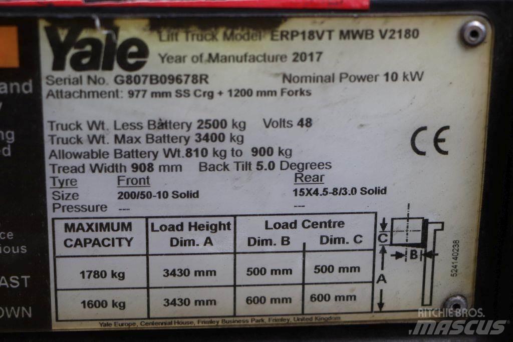 Yale ERP18VT Elektriniai šakiniai krautuvai
