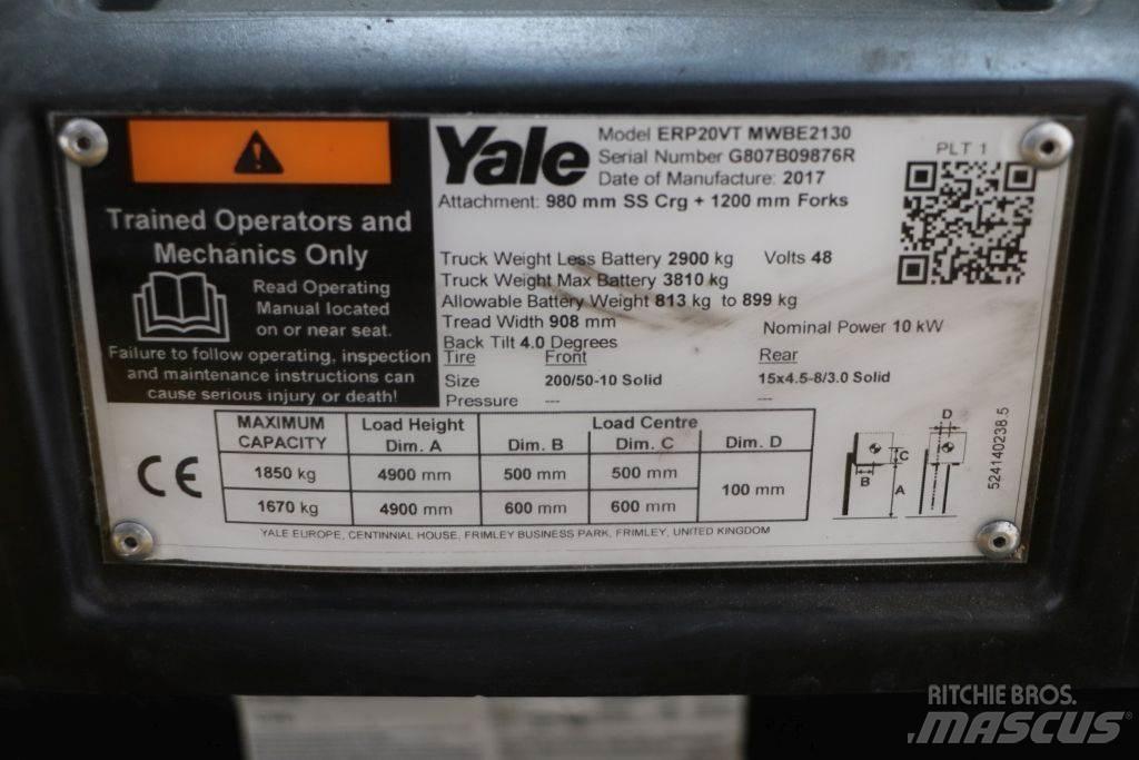 Yale ERP20VT Elektriniai šakiniai krautuvai