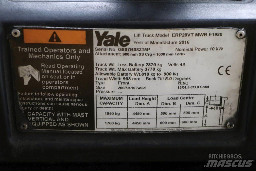 Yale ERP20VT Elektriniai šakiniai krautuvai