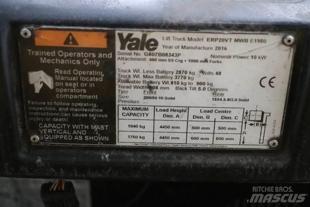 Yale ERP20VT Elektriniai šakiniai krautuvai