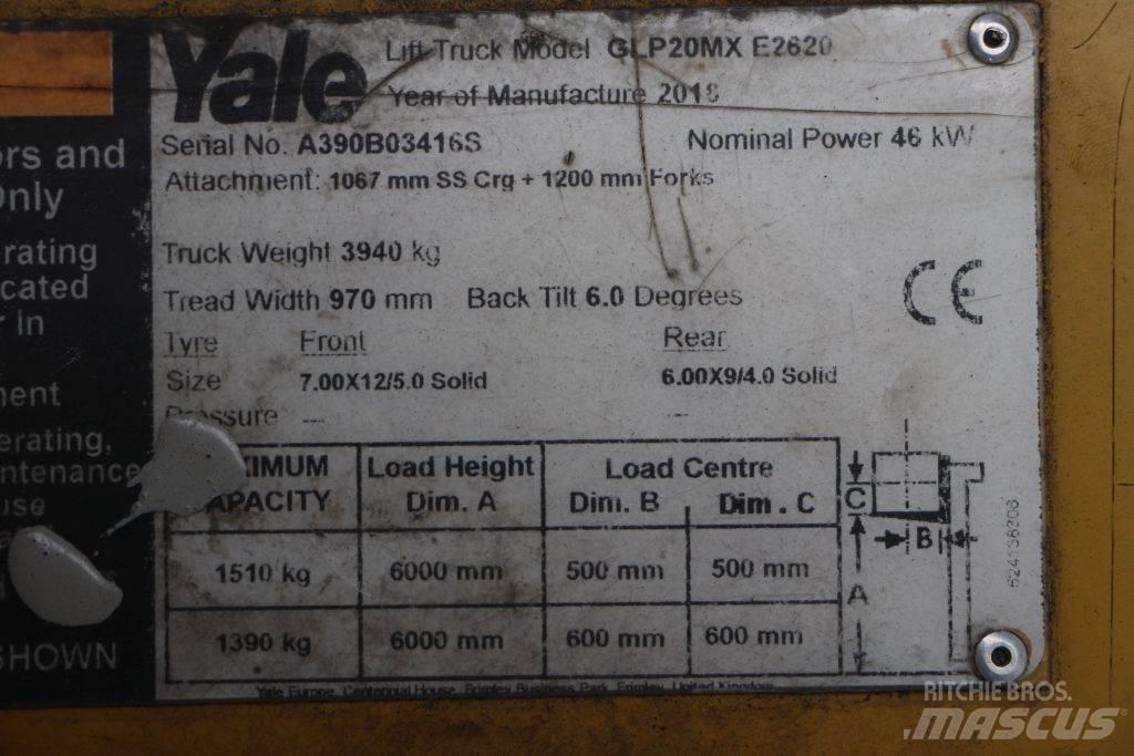 Yale GLP20MX LPG (dujiniai) krautuvai