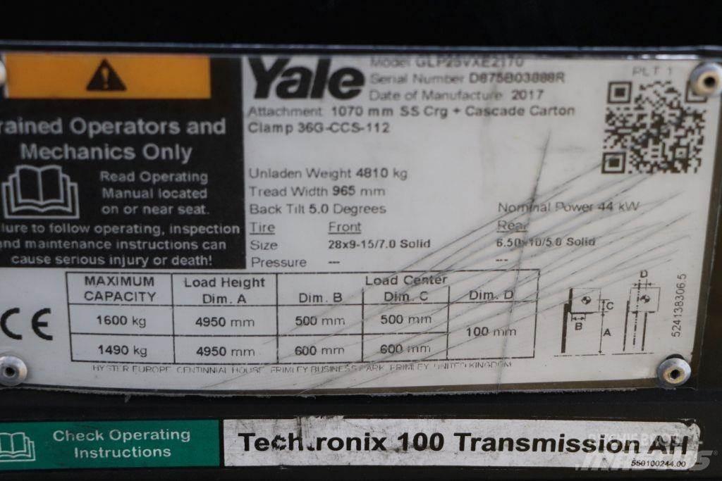 Yale GLP25VX LPG (dujiniai) krautuvai