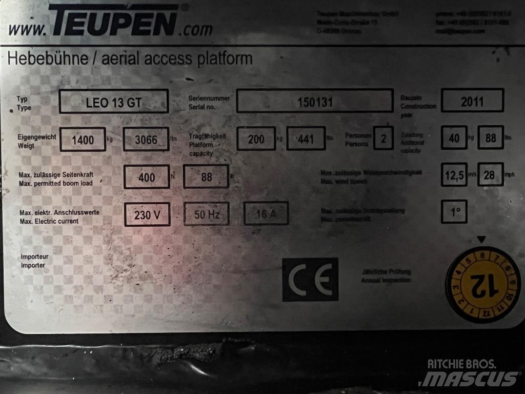 Teupen LEO 13 GT Kompaktiškas savaeigis strėlinis keltuvas