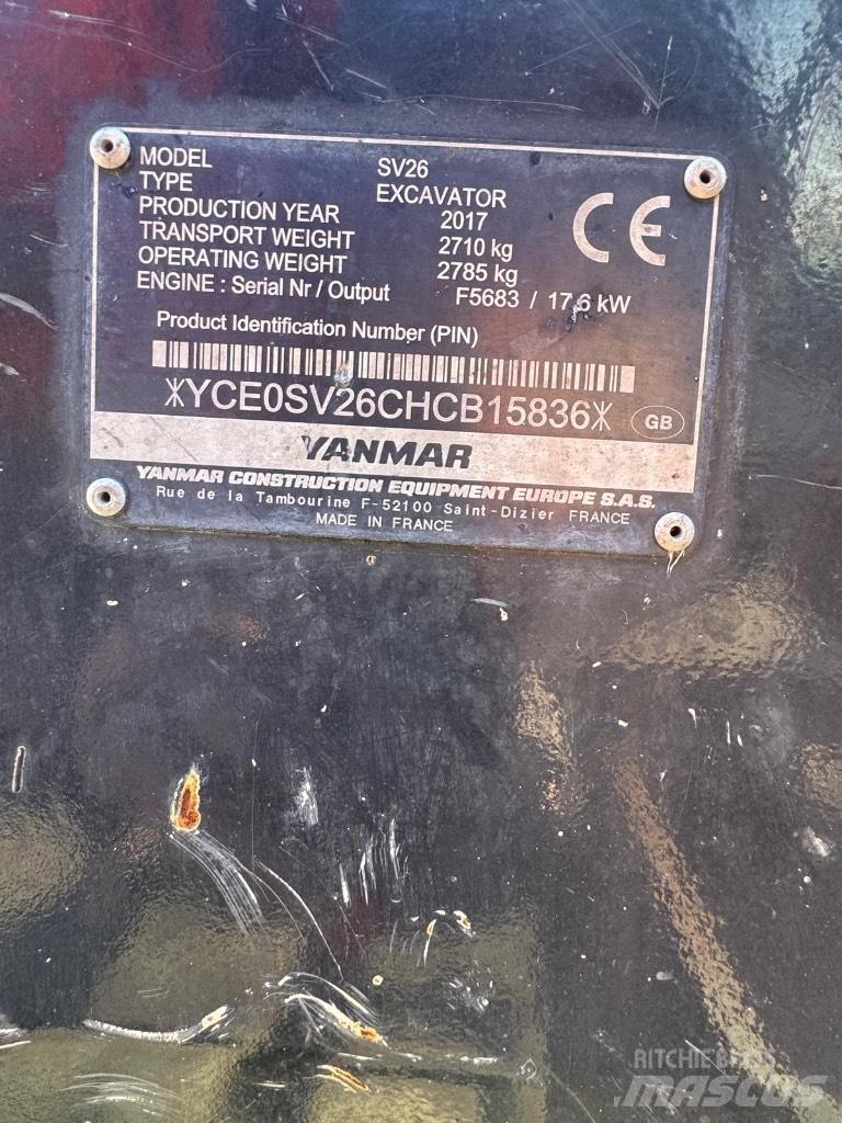 Yanmar SV 26 Mini ekskavatoriai < 7 t