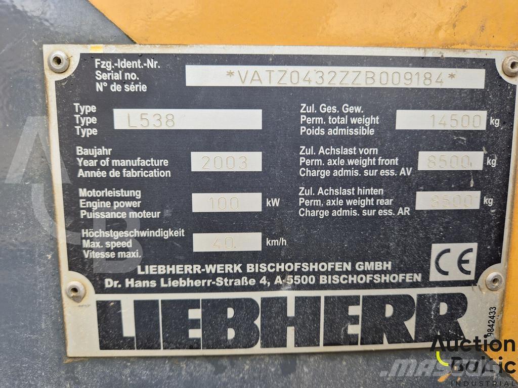 Liebherr L 538 Naudoti ratiniai krautuvai