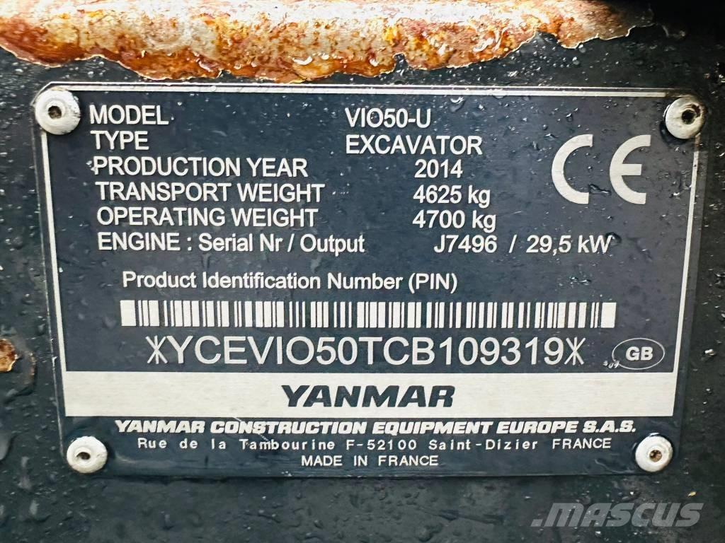 Yanmar Vio 50 U Mini ekskavatoriai < 7 t