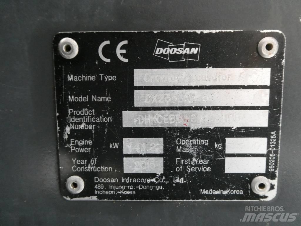 Doosan DX 235 LCR-5 Vikšriniai ekskavatoriai