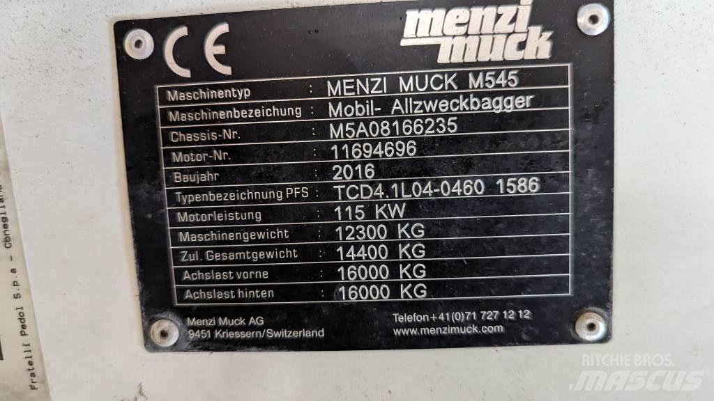 Menzi Muck M545 Ratiniai ekskavatoriai