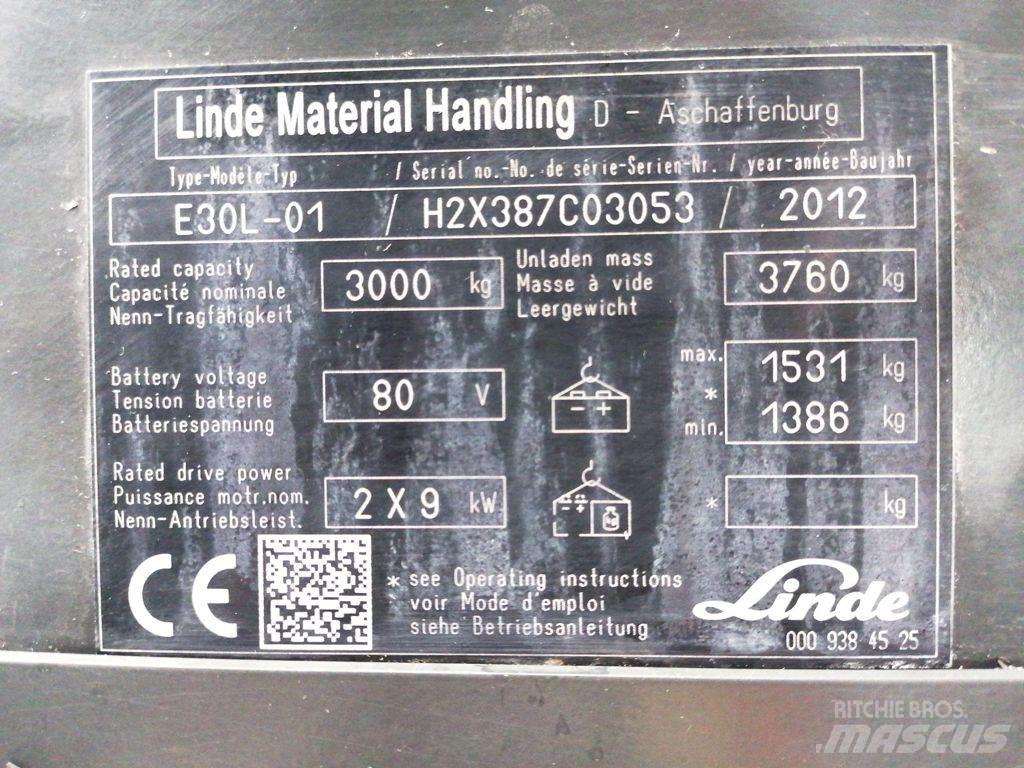 Linde E30L-01 Elektriniai šakiniai krautuvai