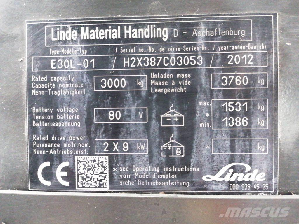 Linde E30L-01 Elektriniai šakiniai krautuvai