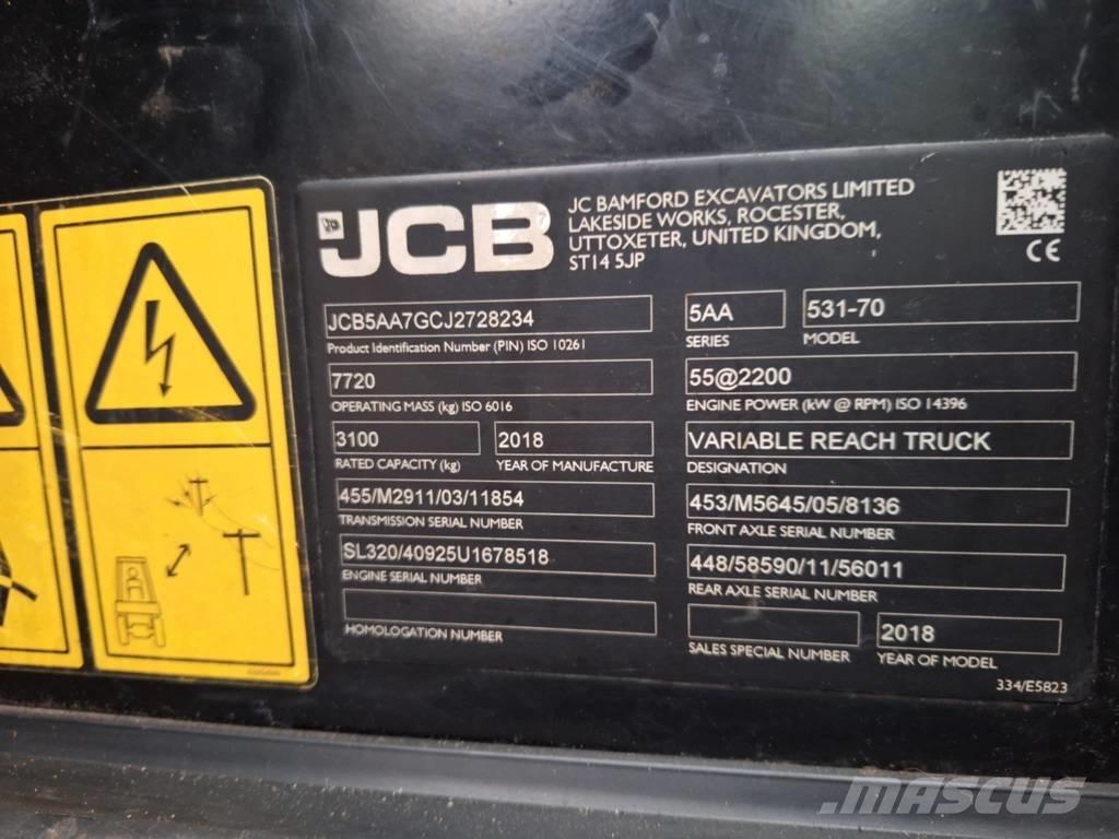 JCB 531-70 Teleskopiniai krautuvai