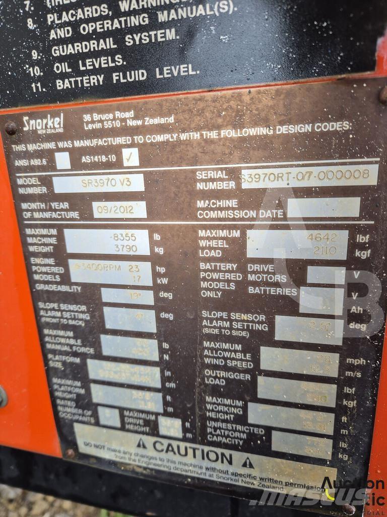 Snorkel S3970RT Žirkliniai keltuvai