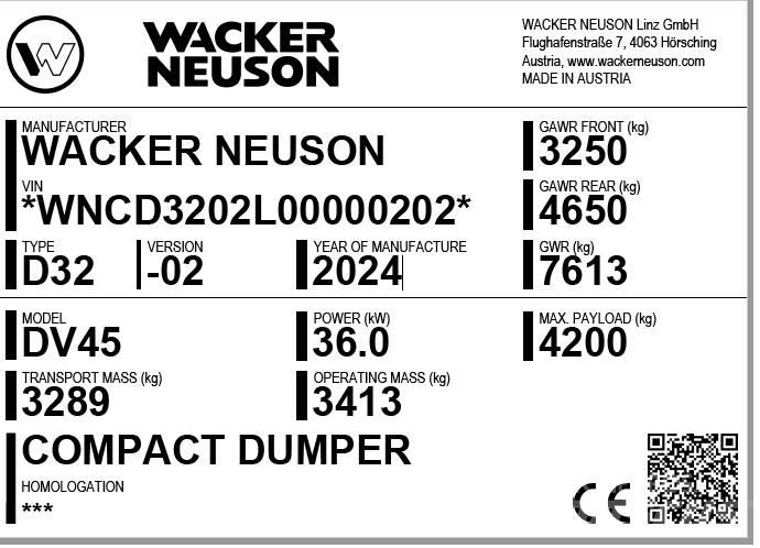 Wacker Neuson DV45 Statybiniai savivarčiai sunkvežimiai