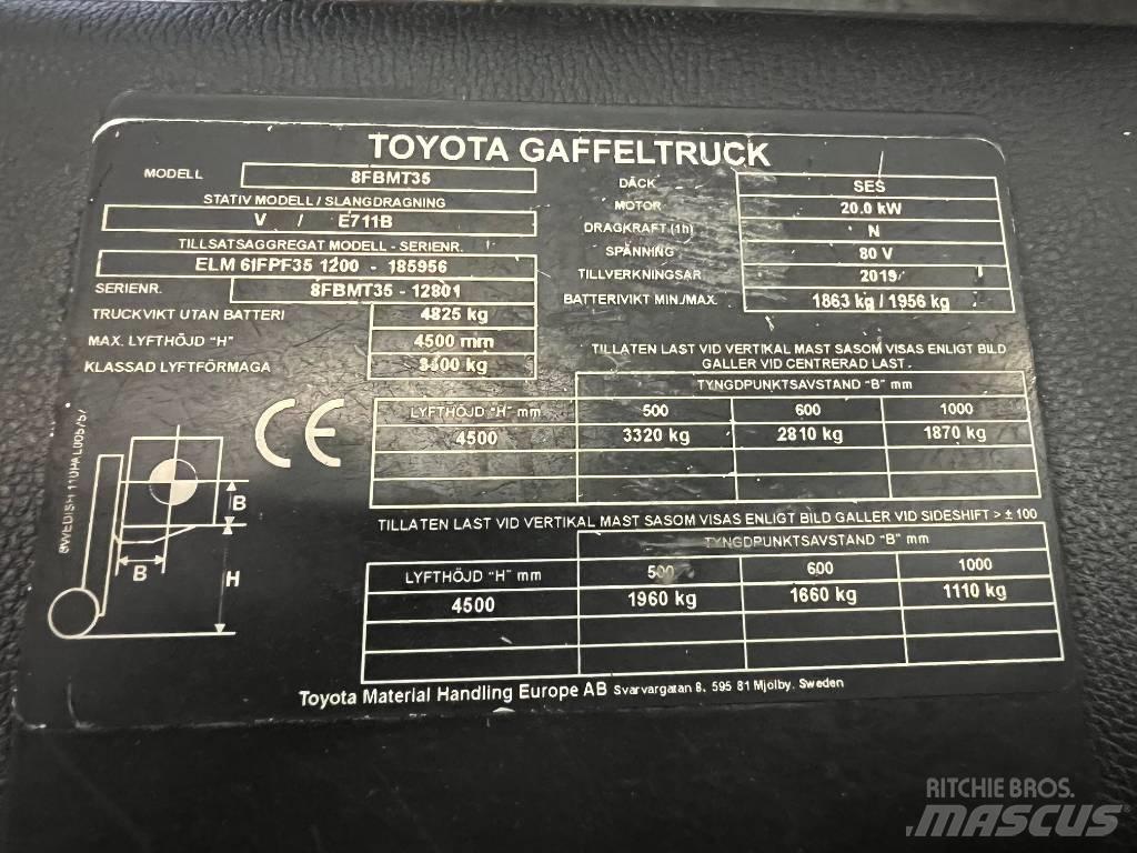 Toyota 8 FBMT 35 Elektriniai šakiniai krautuvai