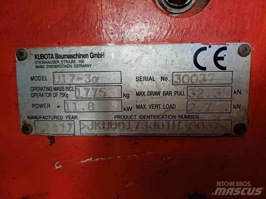 Kubota U 17-3 Mini ekskavatoriai < 7 t