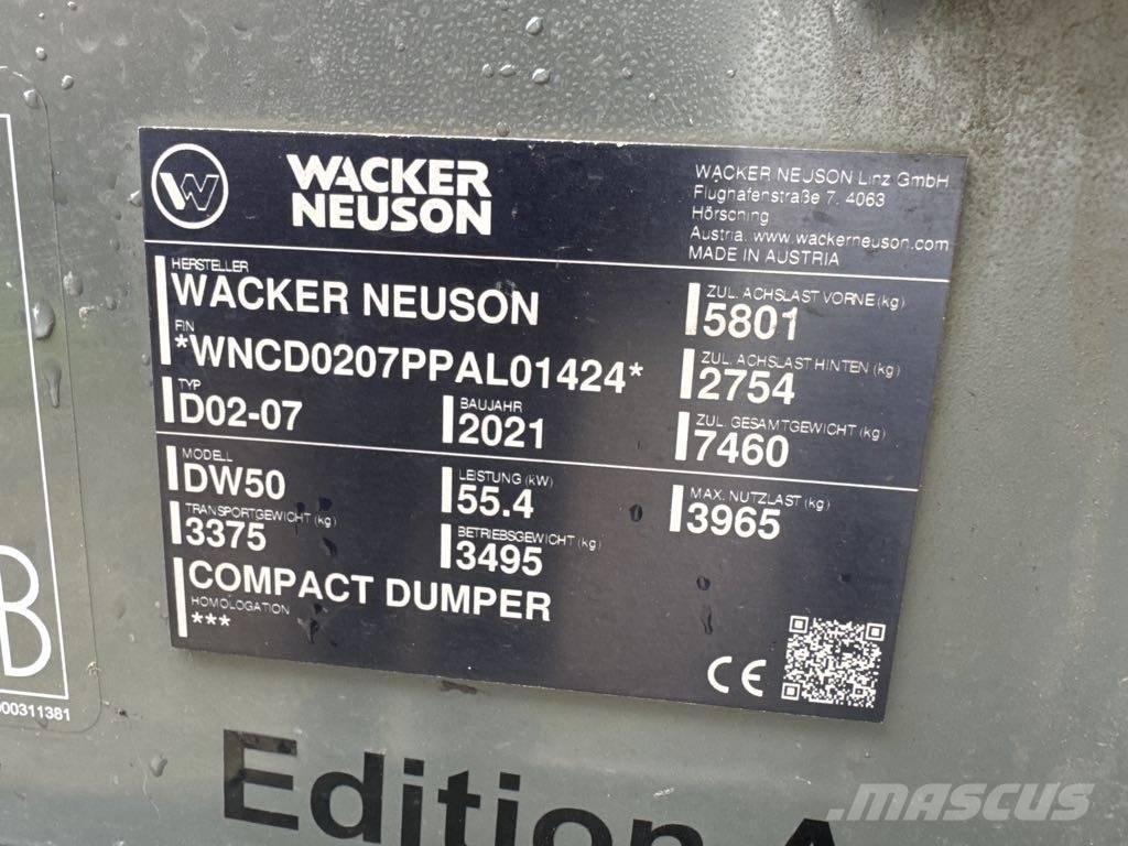 Wacker Neuson DW50 Statybiniai savivarčiai sunkvežimiai