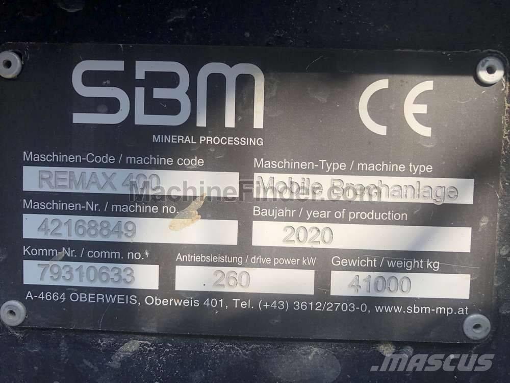 SBM Remax 400 Mobilūs smulkintuvai