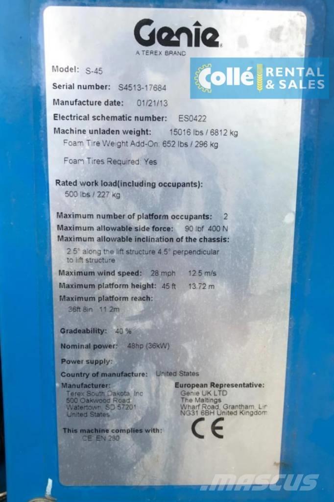 Genie S-45 | 2013 Teleskopiniai keltuvai