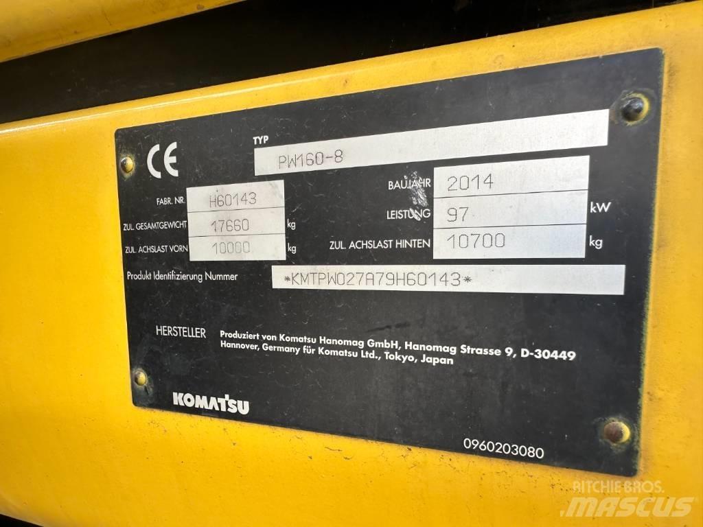Komatsu PW 160-8 Ratiniai ekskavatoriai