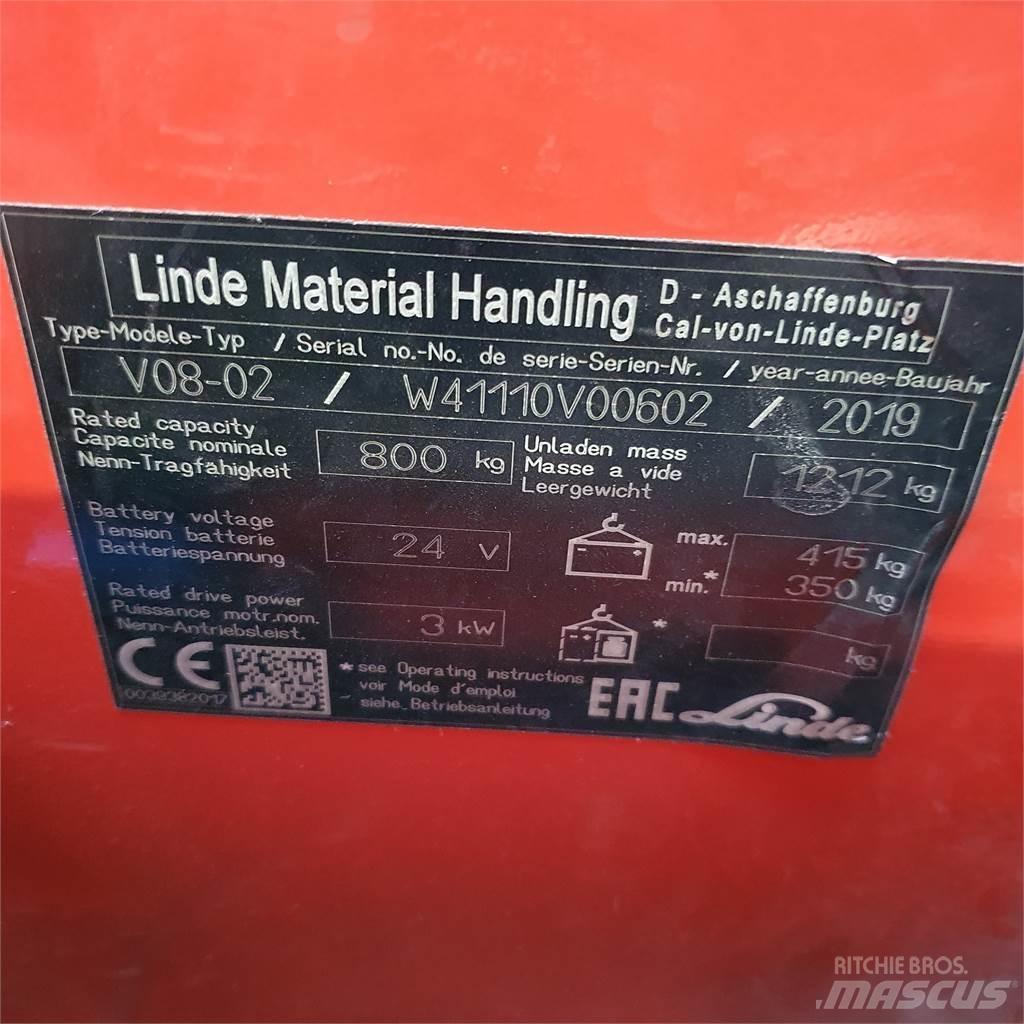 Linde V08-02 Vidutinių aukščių užsakytų prekių krautuvai