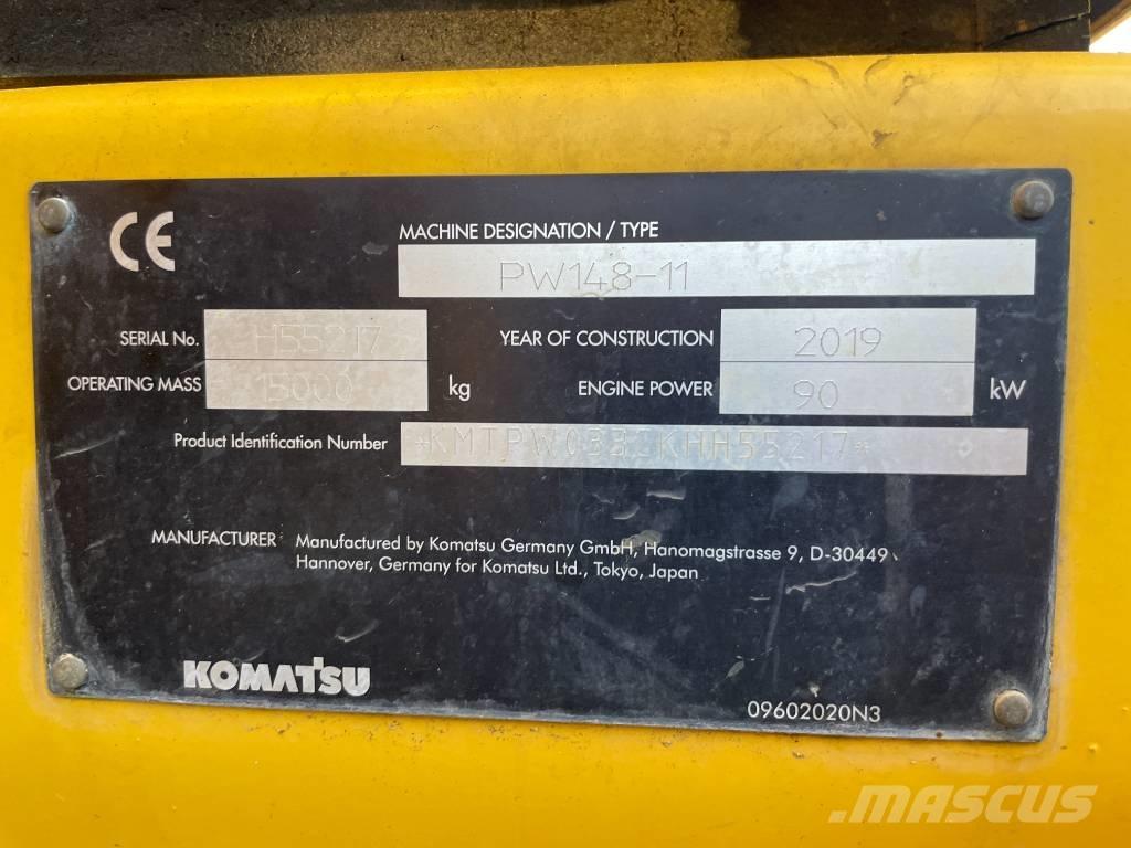 Komatsu PW 148-11 Ratiniai ekskavatoriai