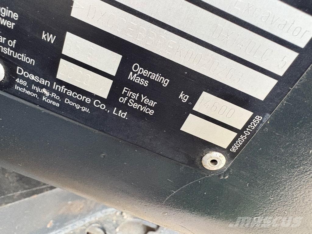Doosan DX 140 LC Vikšriniai ekskavatoriai
