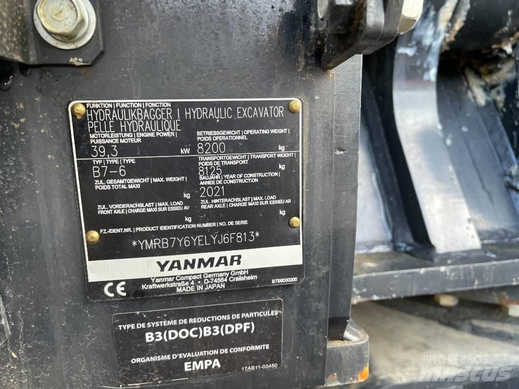 Yanmar B7 Vidutinės galios ekskavatoriai 7-12 t