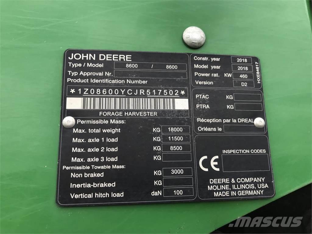 John Deere 8600 Pašarų ruošimo technika