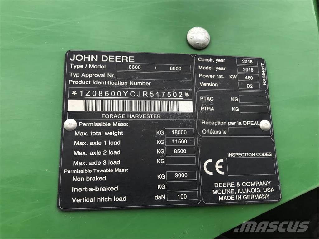 John Deere 8600 Pašarų ruošimo technika