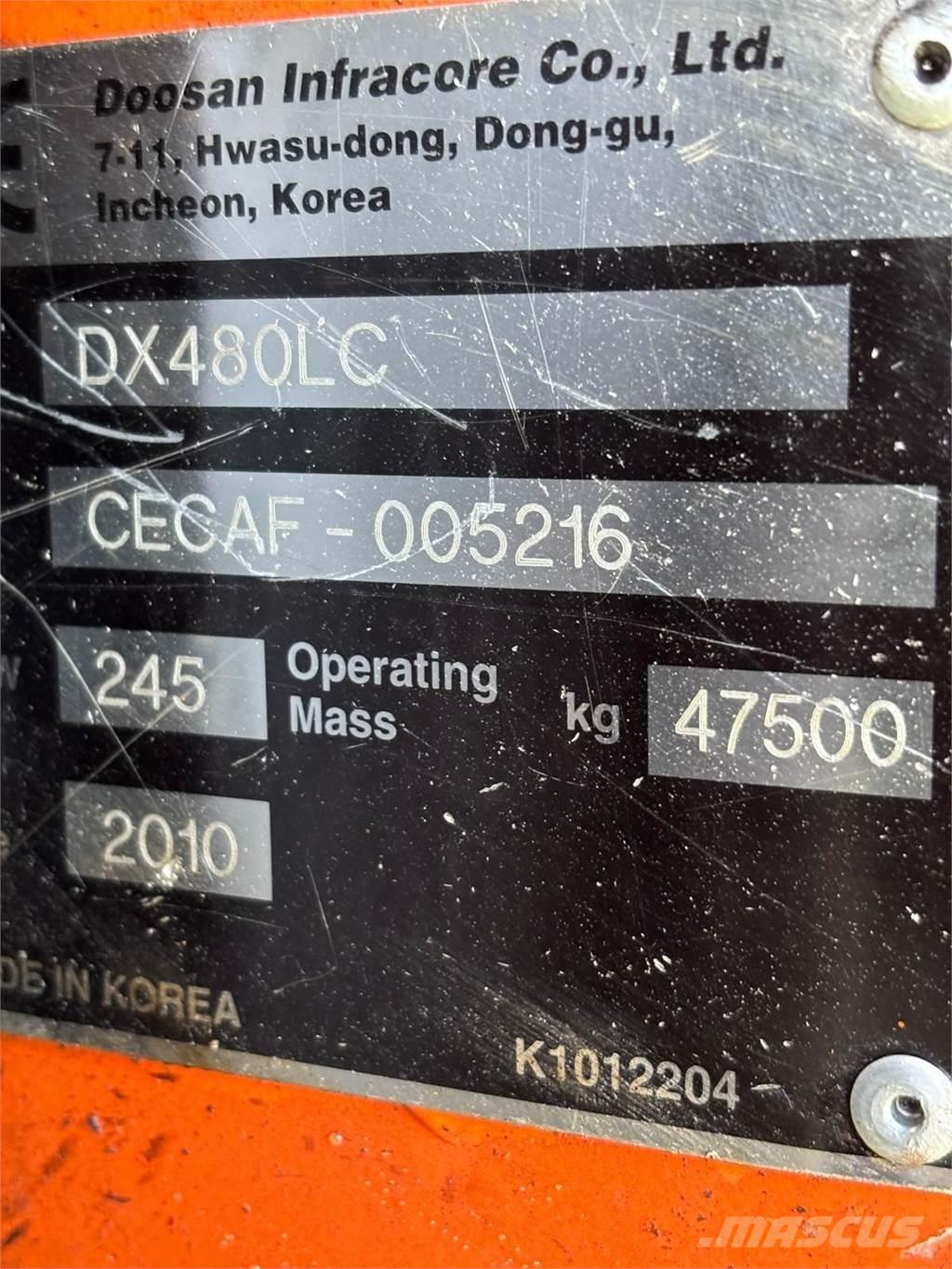 Doosan DX480LC Vikšriniai ekskavatoriai