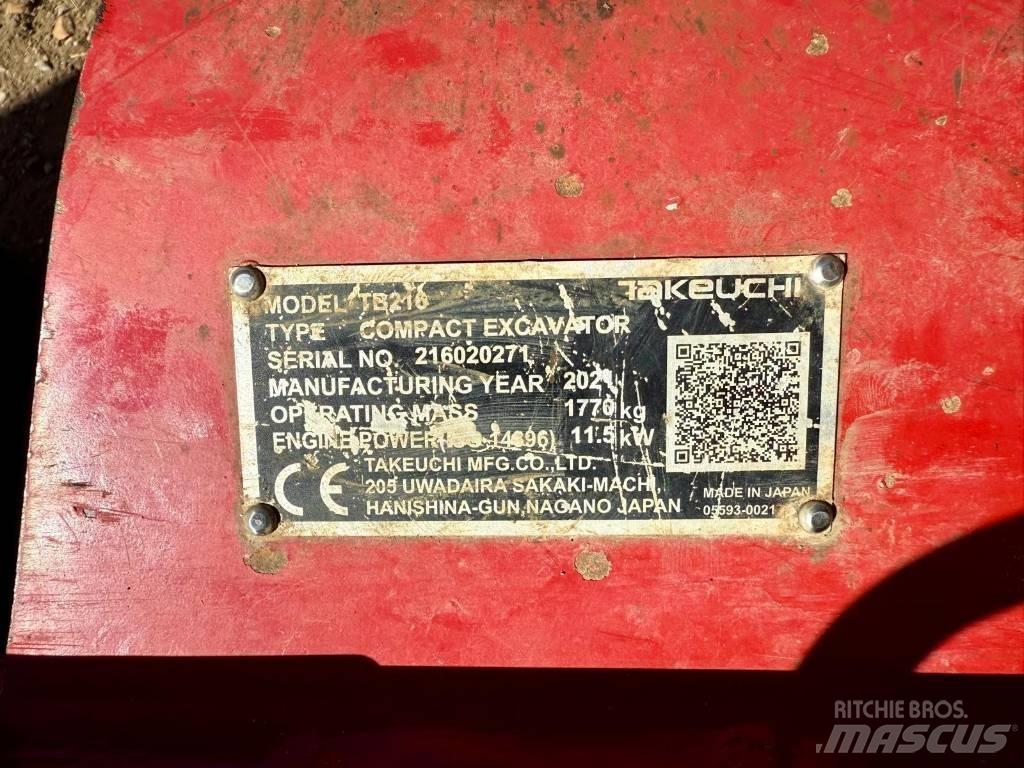 Takeuchi TB 216 Mini ekskavatoriai < 7 t