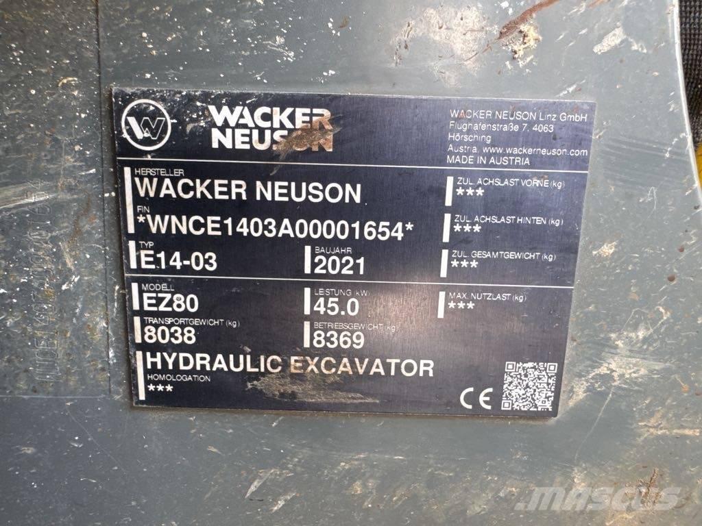 Wacker Neuson EZ80 Vikšriniai ekskavatoriai