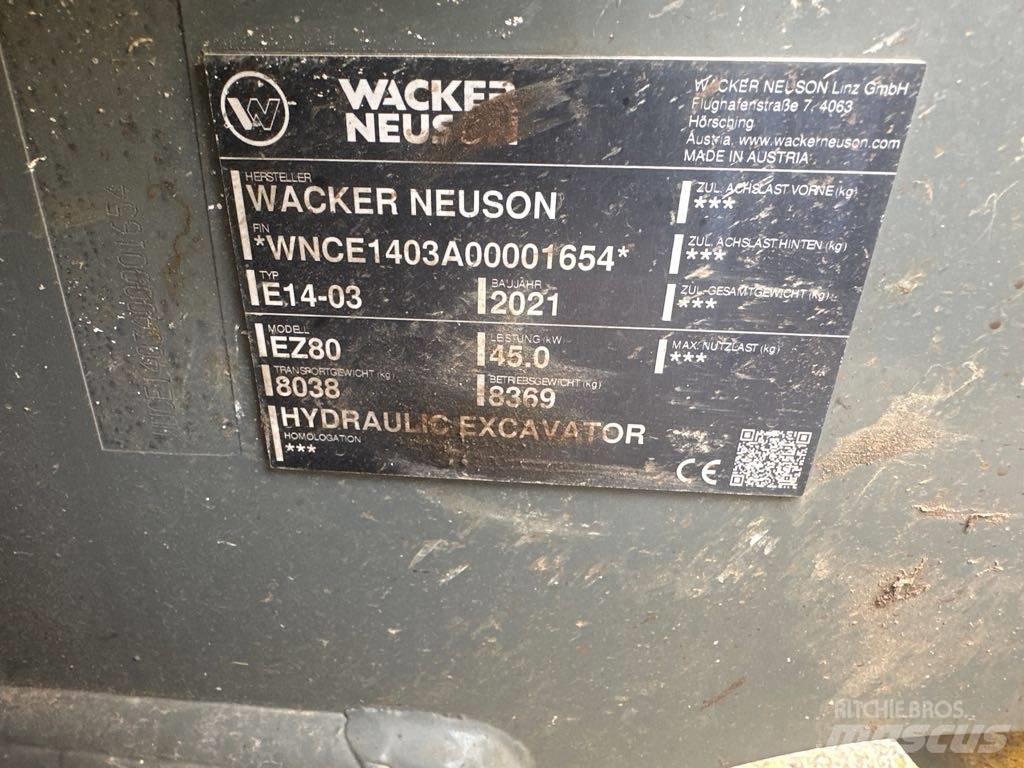 Wacker Neuson EZ80 Vikšriniai ekskavatoriai