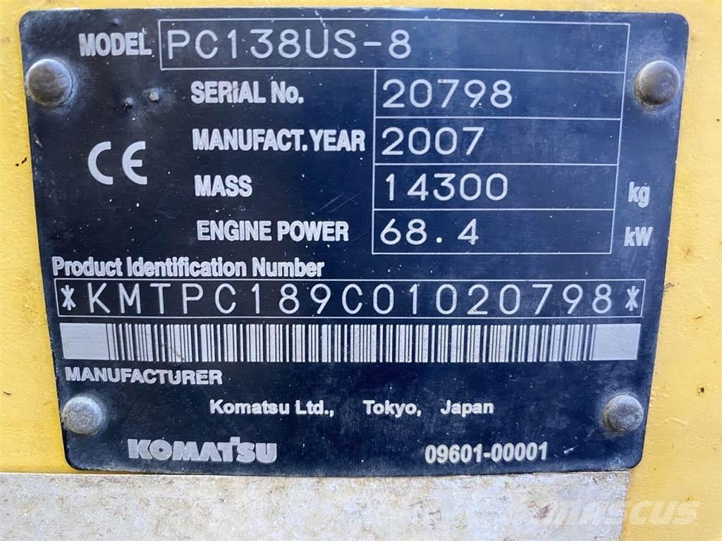 Komatsu PC138US-8 Vikšriniai ekskavatoriai