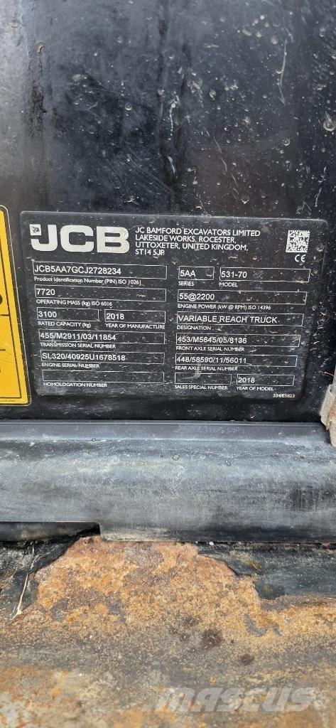 JCB 531-70 Agri Teleskopiniai krautuvai