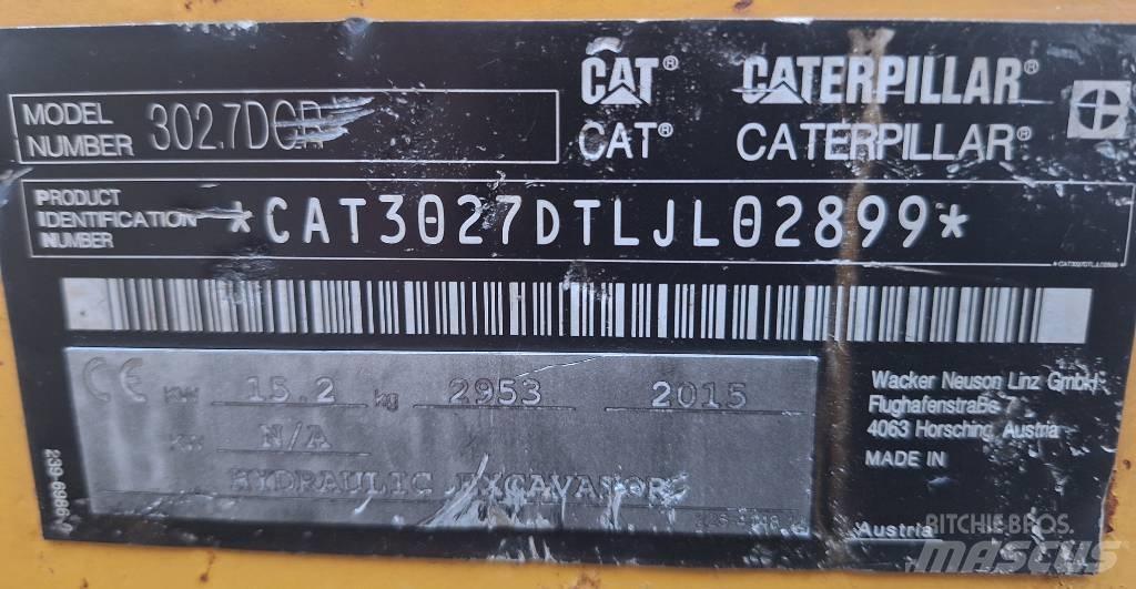 CAT 302.7 D CR Mini ekskavatoriai < 7 t