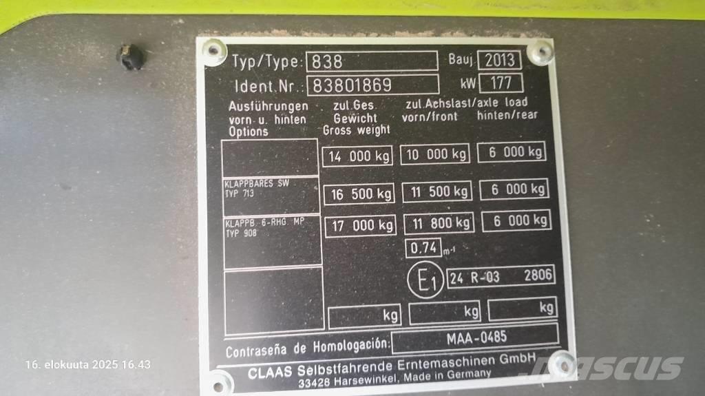 CLAAS Tucano 430 APS Derliaus nuėmimo kombainai
